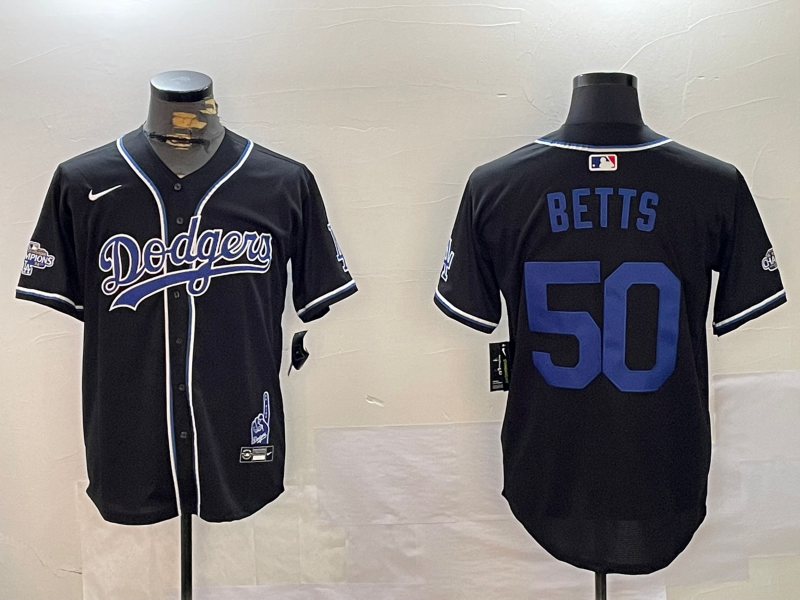 Men's Los Angeles Dodgers Mookie Betts Black Jersey